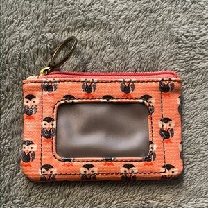 Fossil pink Owl print mini wallet